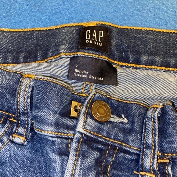 Gap denim boys size 7 regular stretch straight fake button - Picture 4 of 4